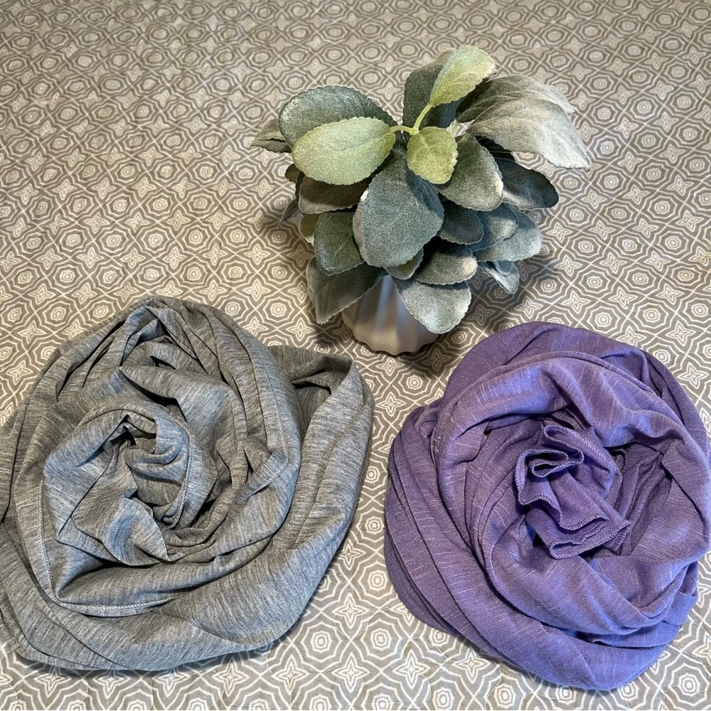 *FREE with‎ bundle! Set of two: Gray and Lavender scarves